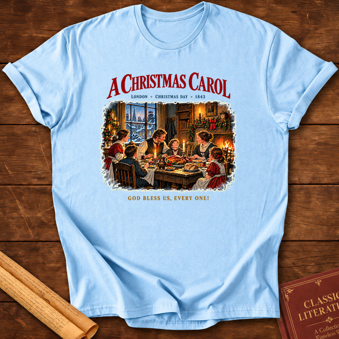God Bless Us, Every One! – A Christmas Carol T-Shirt - Light Blue