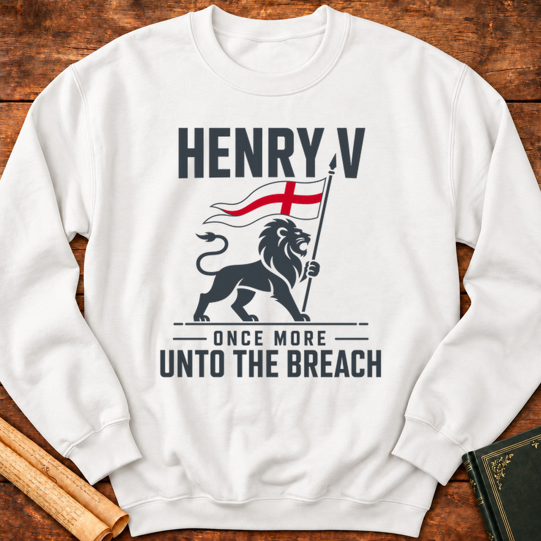 Henry V – Once More Unto The Breach Shakespeare Sweatshirt - White