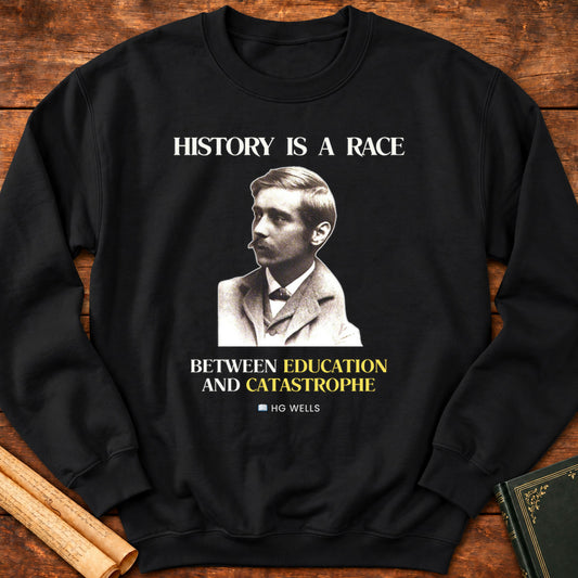 History is a Race HG Wells Sweatshirt - Black