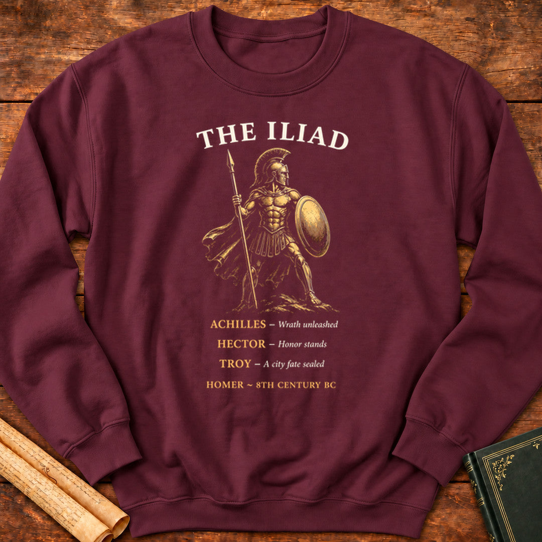 Homer’s The Iliad – Ancient Greek Warrior Sweatshirt - Maroon