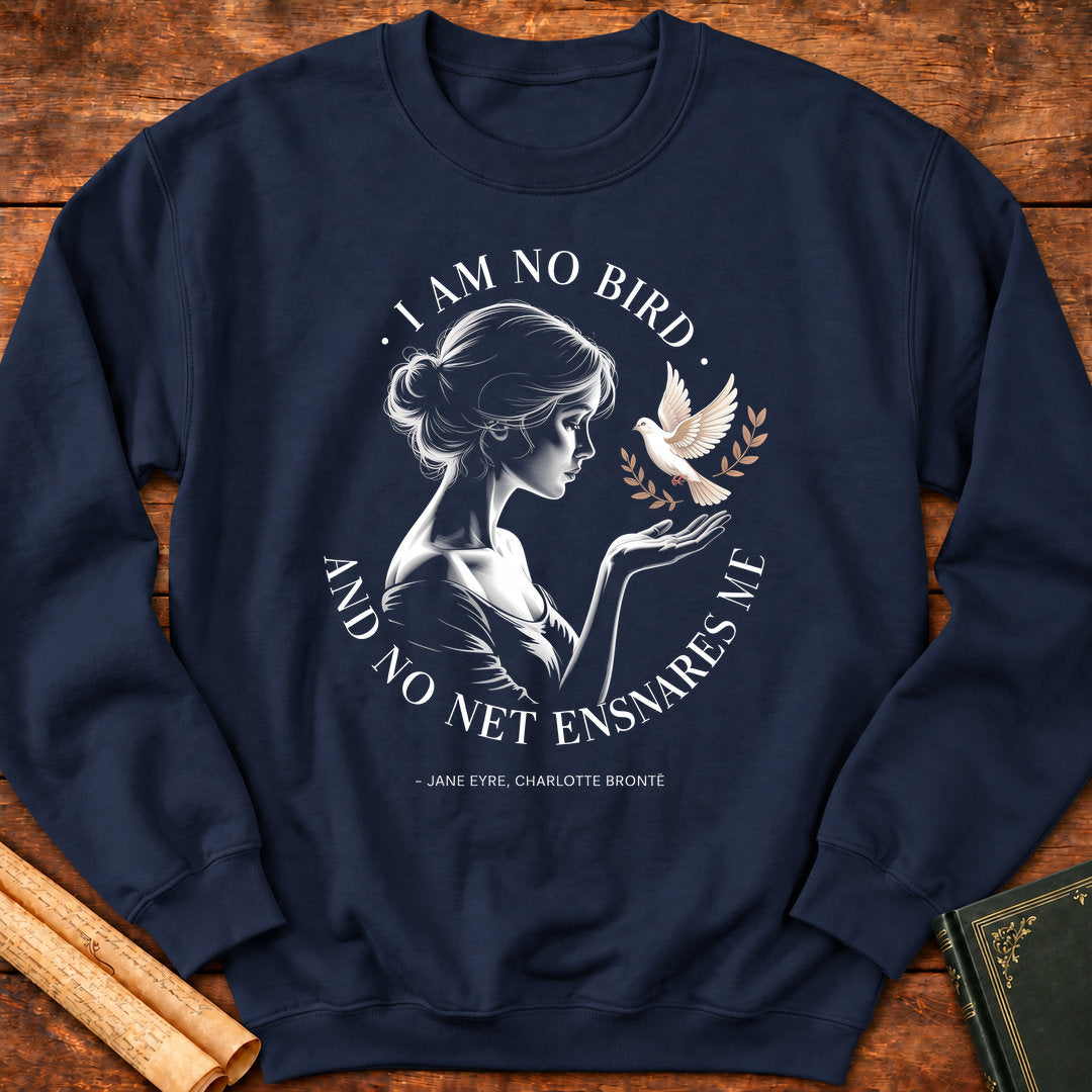 "I Am No Bird" — Jane Eyre Feminist Bust Sweatshirt - Navy