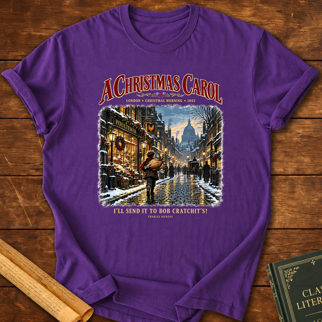 I’ll Send It to Bob Cratchit’s! Charles Dickens A Christmas Carol T-Shirt - Purple