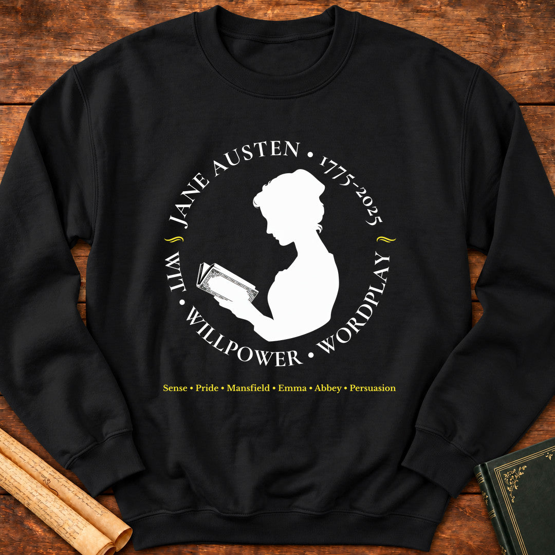 Jane Austen 250 Years Insignia Sweatshirt - Black