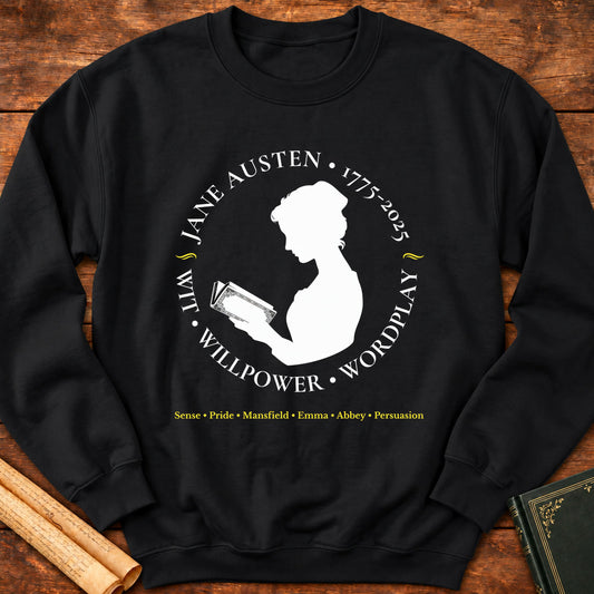 Jane Austen 250 Years Insignia Sweatshirt - Black