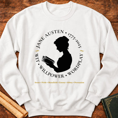 Jane Austen 250 Years Insignia Sweatshirt - White