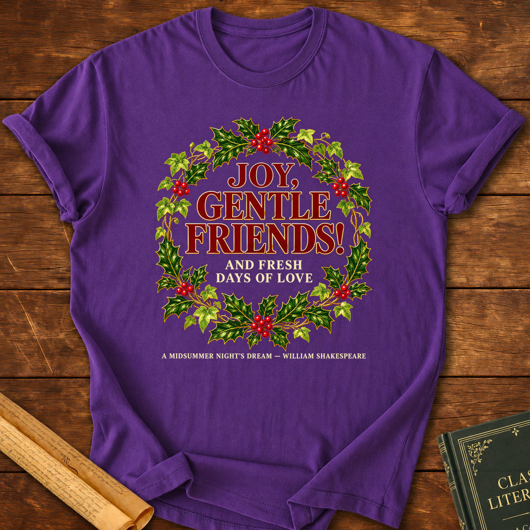 Joy, Gentle Friends! – A Midsummer Night's Dream Shakespeare Christmas T-Shirt - Purple