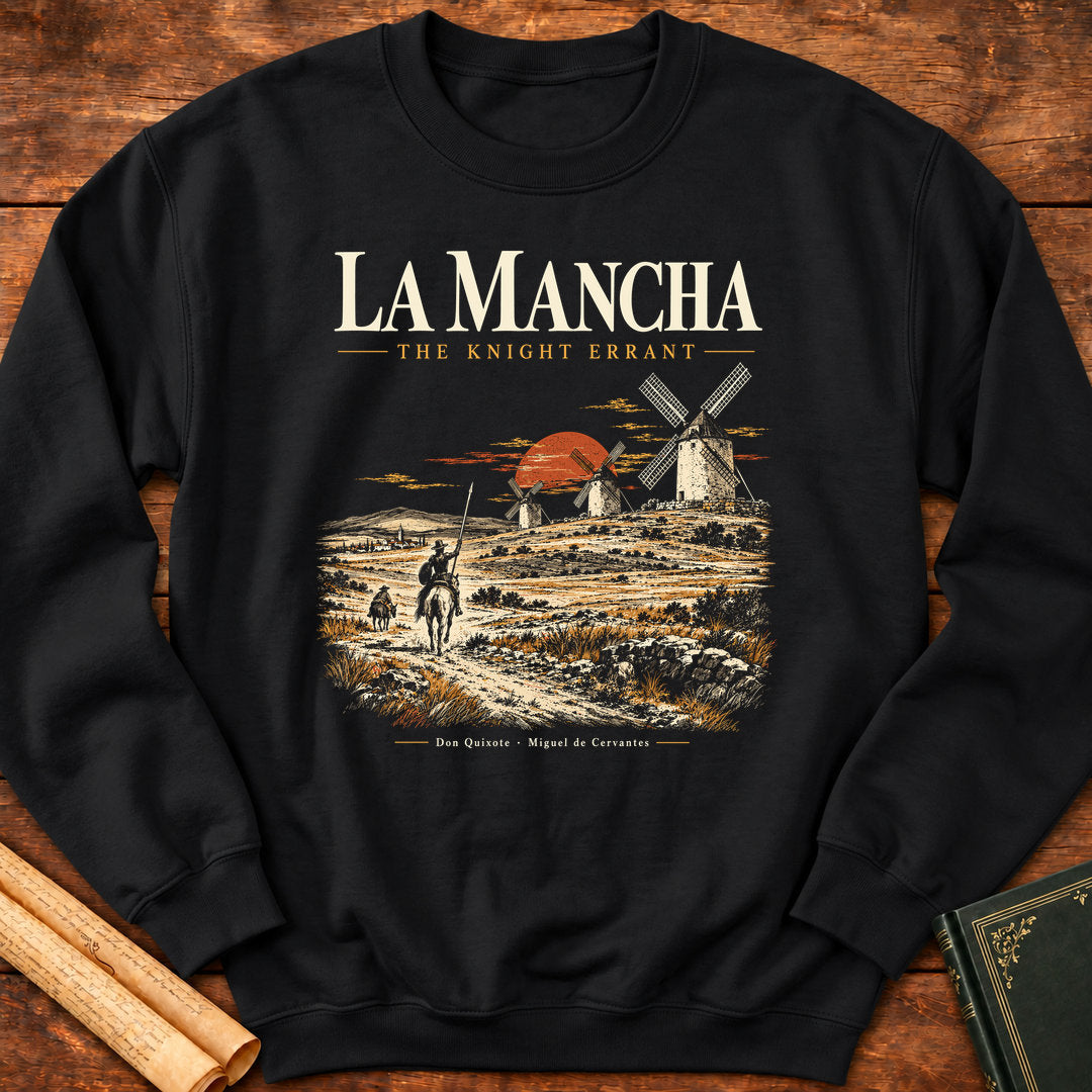 La Mancha – Don Quixote Knight Errant Literary Sweatshirt - Black