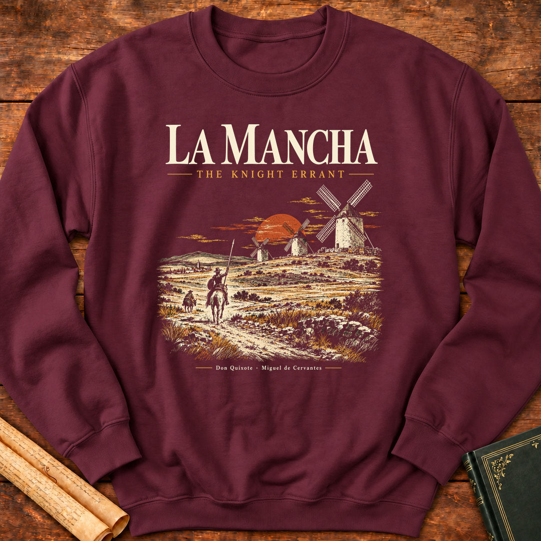 La Mancha – Don Quixote Knight Errant Literary Sweatshirt - Maroon