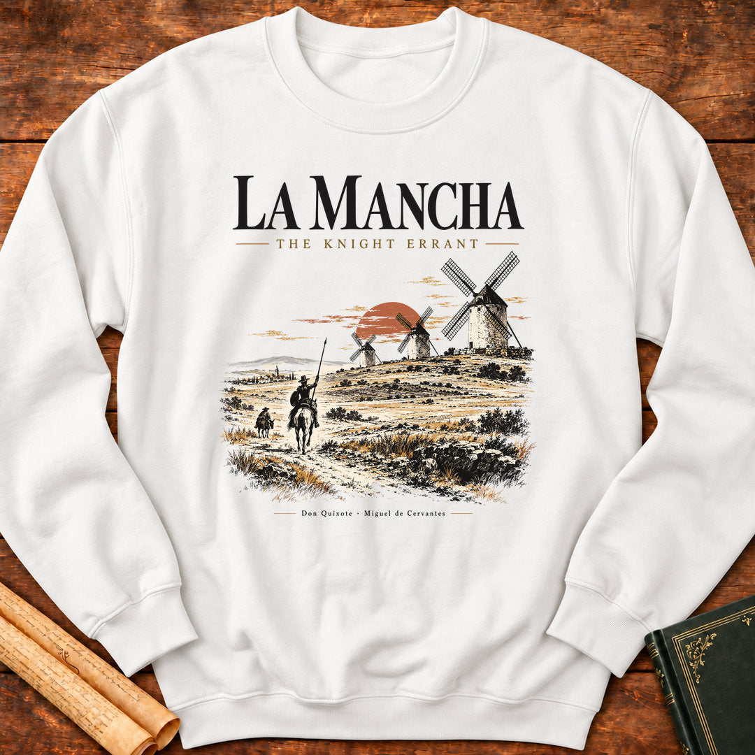 La Mancha – Don Quixote Knight Errant Literary Sweatshirt - White