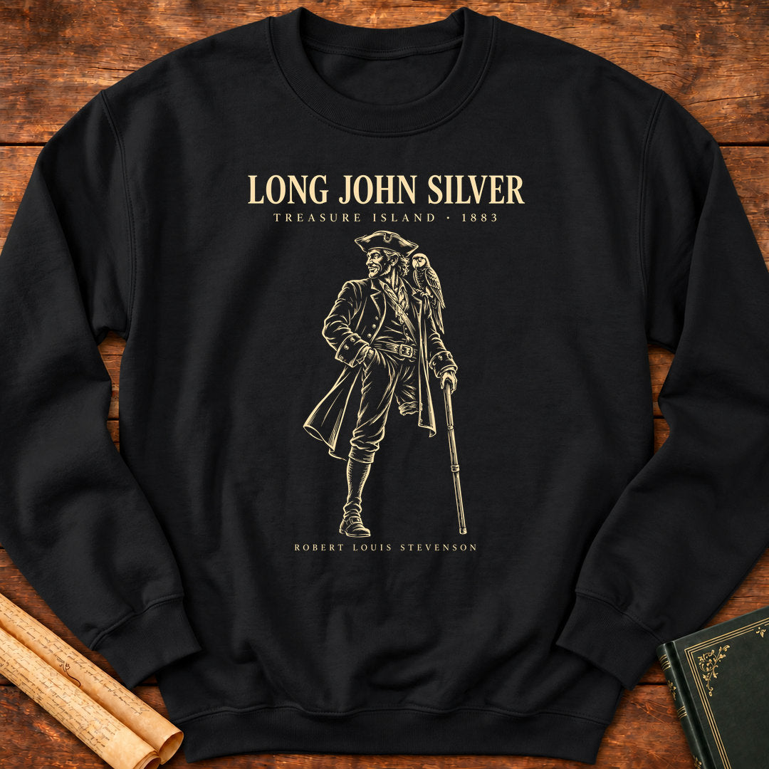 Long John Silver – Treasure Island Robert Louis Stevenson Sweatshirt - Black