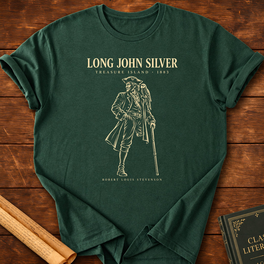 Long John Silver – Treasure Island Robert Louis Stevenson T-Shirt - Forest Green