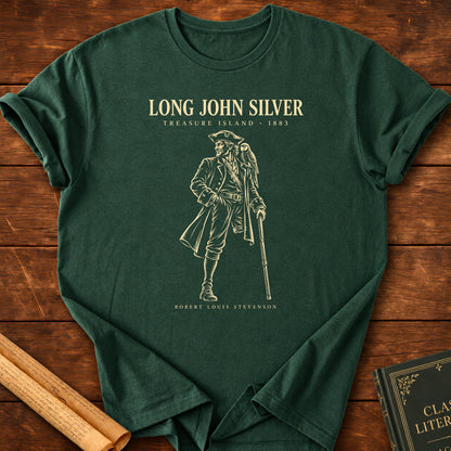Long John Silver – Treasure Island Robert Louis Stevenson T-Shirt - Forest Green