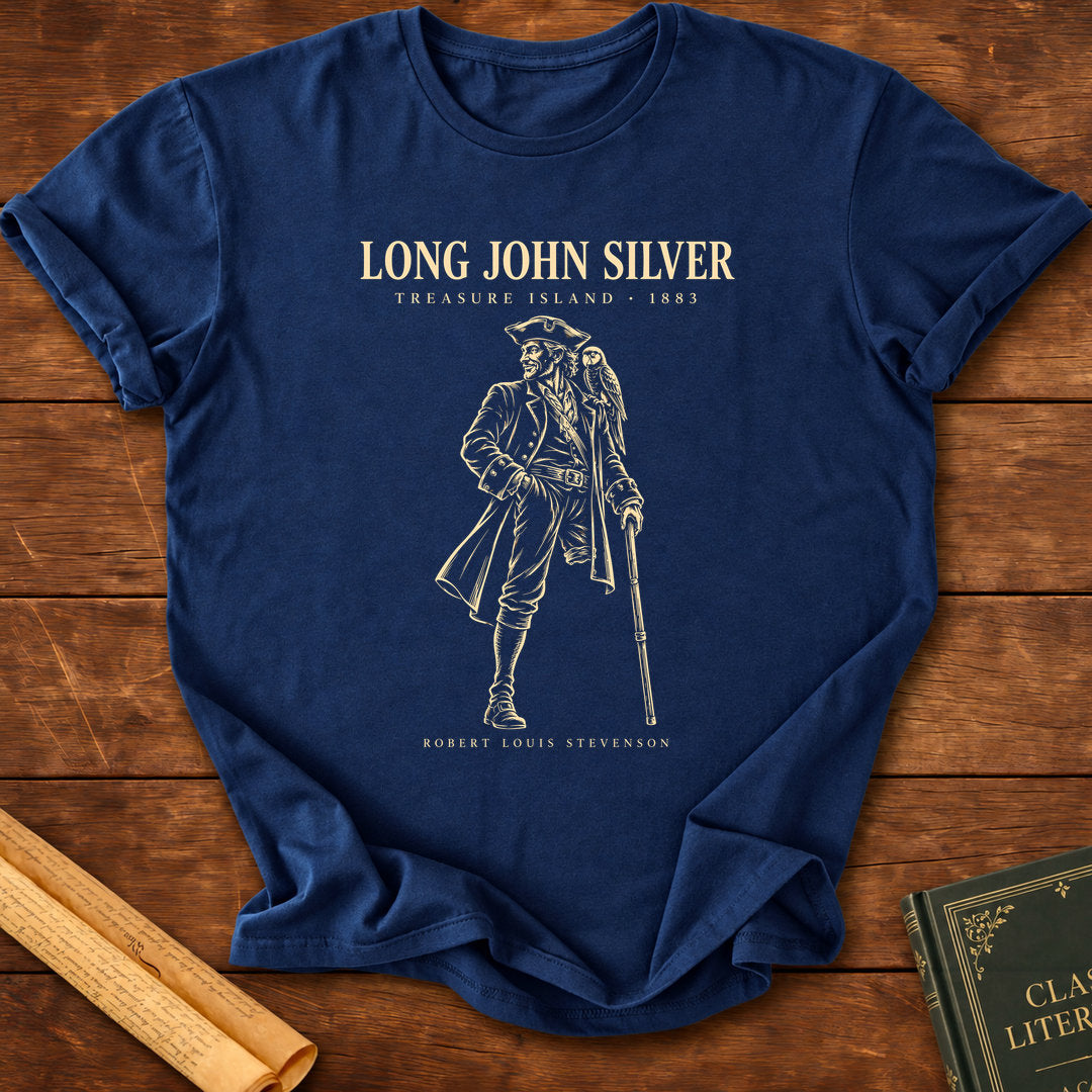 Long John Silver – Treasure Island Robert Louis Stevenson T-Shirt - Navy