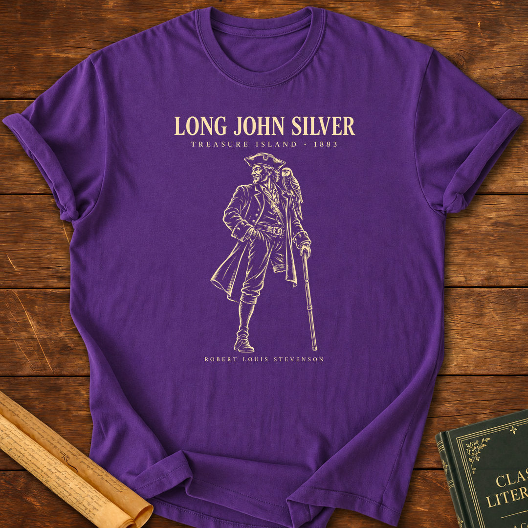 Long John Silver – Treasure Island Robert Louis Stevenson T-Shirt - Purple