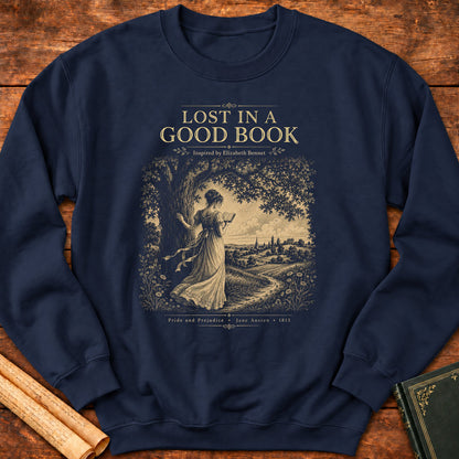 Lost In A Good Book – Elizabeth Bennet Literary Sweatshirt - Navy