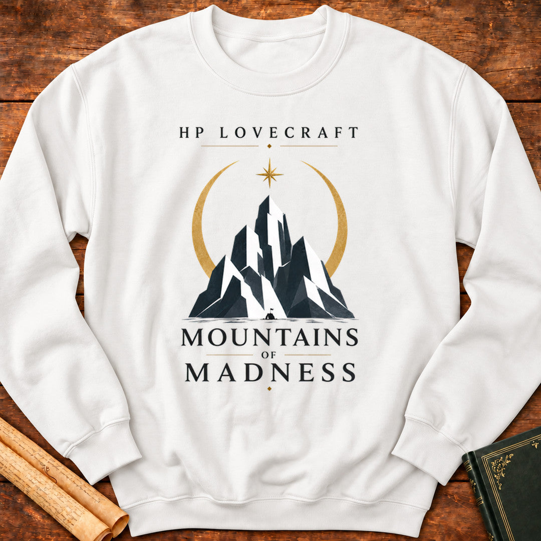 Mountains of Madness Icon – HP Lovecraft Literary Sweatshirt - White
