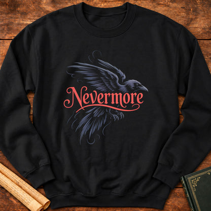 Nevermore Flying Raven Sweatshirt - Black