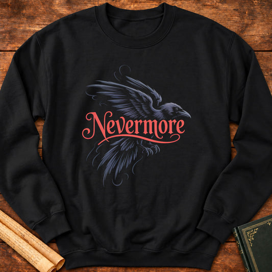 Nevermore Flying Raven Sweatshirt - Black