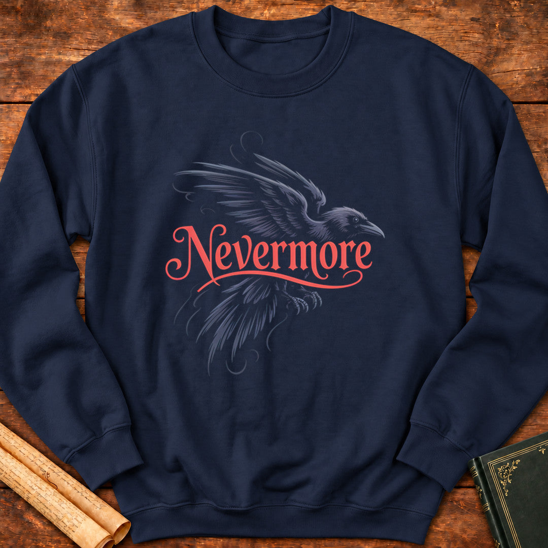 Nevermore Flying Raven Sweatshirt - Navy
