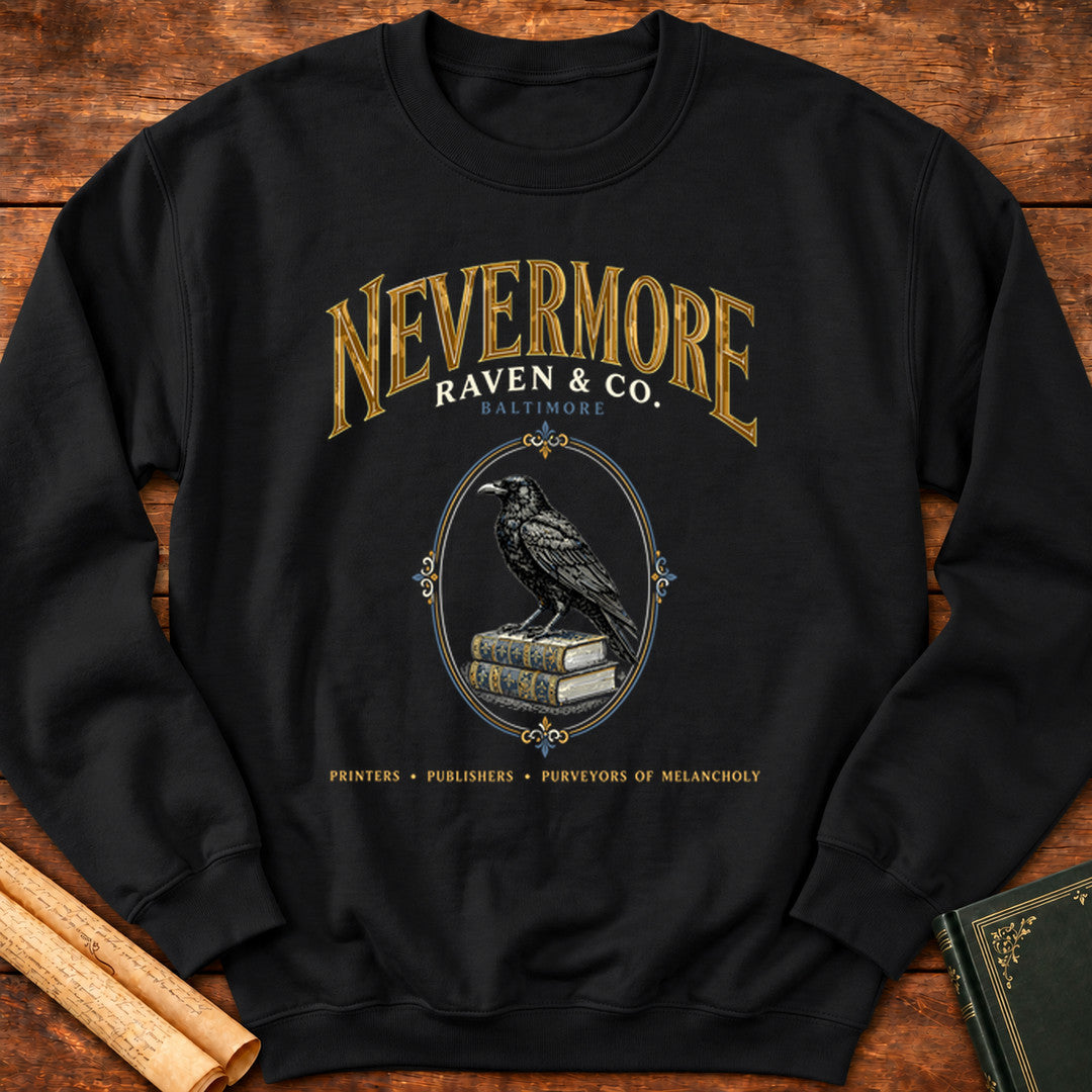 Nevermore – Raven & Co. Baltimore Edgar Allan Poe Sweatshirt - Black