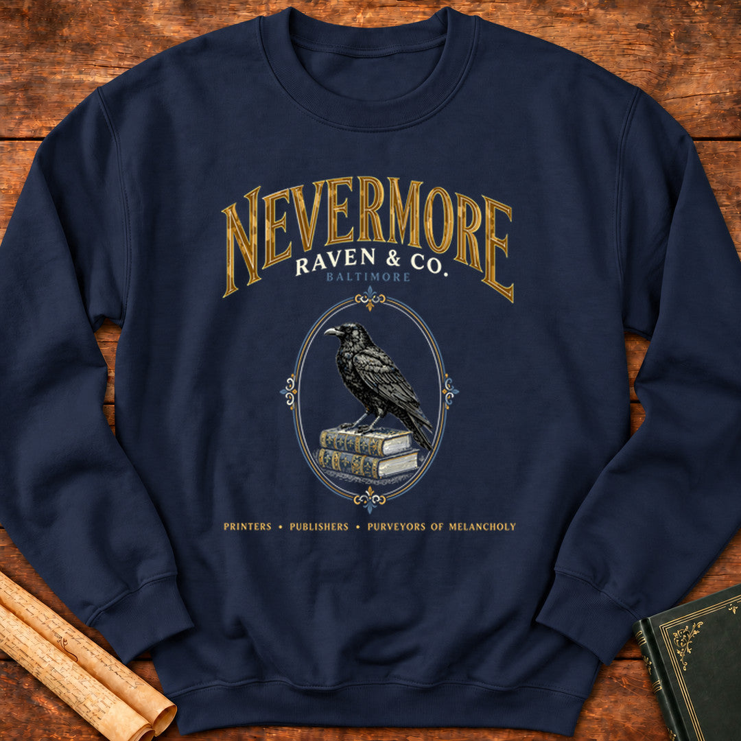 Nevermore – Raven & Co. Baltimore Edgar Allan Poe Sweatshirt - Navy