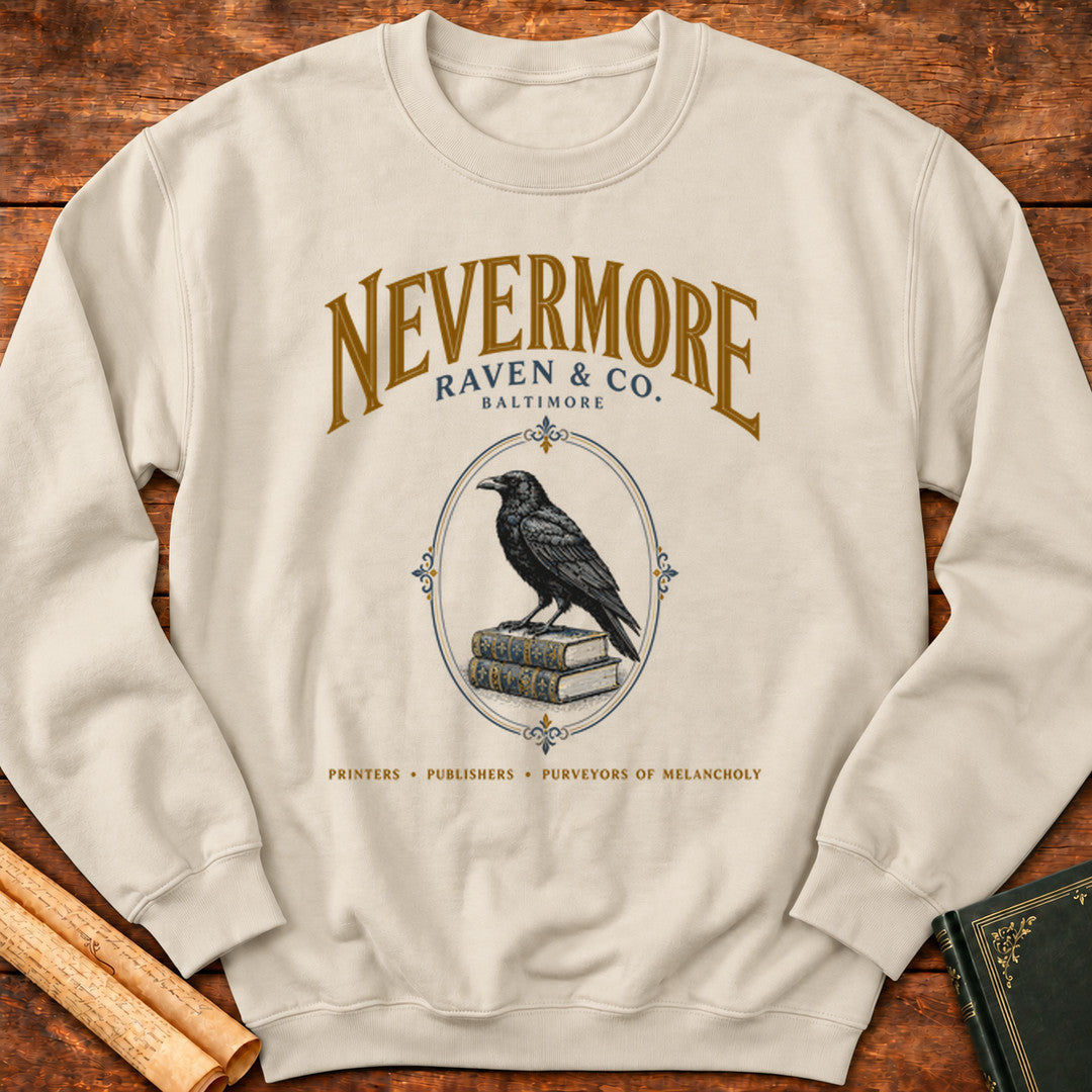 Nevermore – Raven & Co. Baltimore Edgar Allan Poe Sweatshirt - Sand