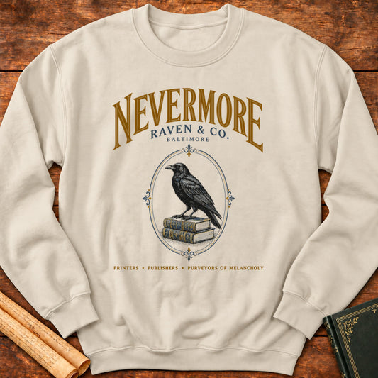Nevermore – Raven & Co. Baltimore Edgar Allan Poe Sweatshirt - Sand