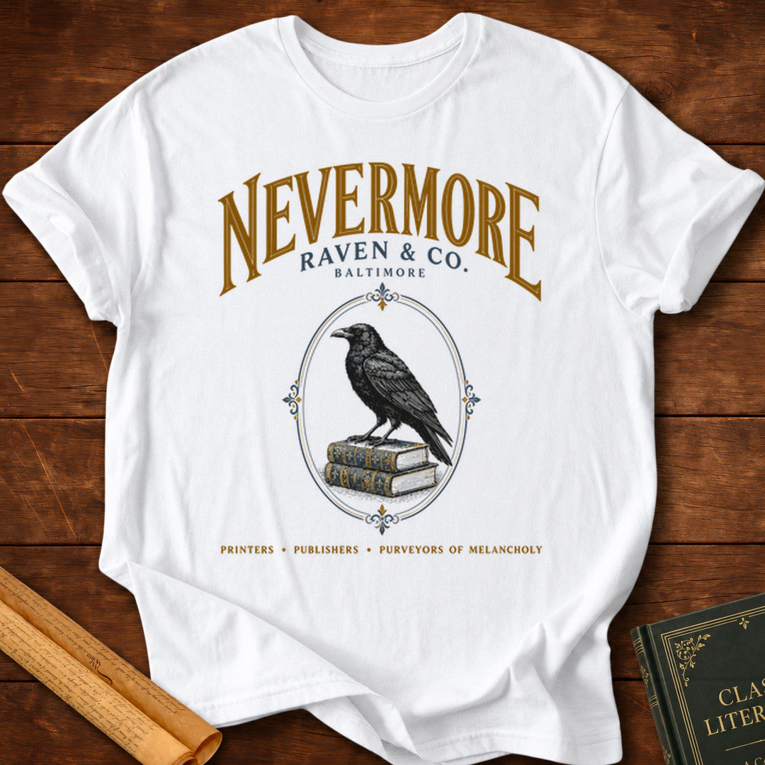 Nevermore – Raven & Co. Baltimore Edgar Allan Poe T-Shirt - White