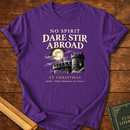 No Spirit Dare Stir Abroad at Christmas Hamlet William Shakespeare T-Shirt - Purple