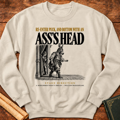 Puck & Bottom — Ass’s Head Shakespeare Stage Direction Sweatshirt - Sand