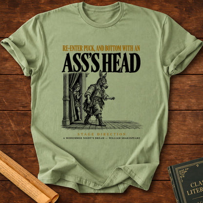 Puck & Bottom — Ass’s Head Shakespeare Stage Direction T-Shirt - Sage