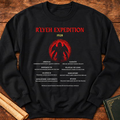 R’lyeh Expedition 1928 – Lovecraft Horror Sweatshirt - Black