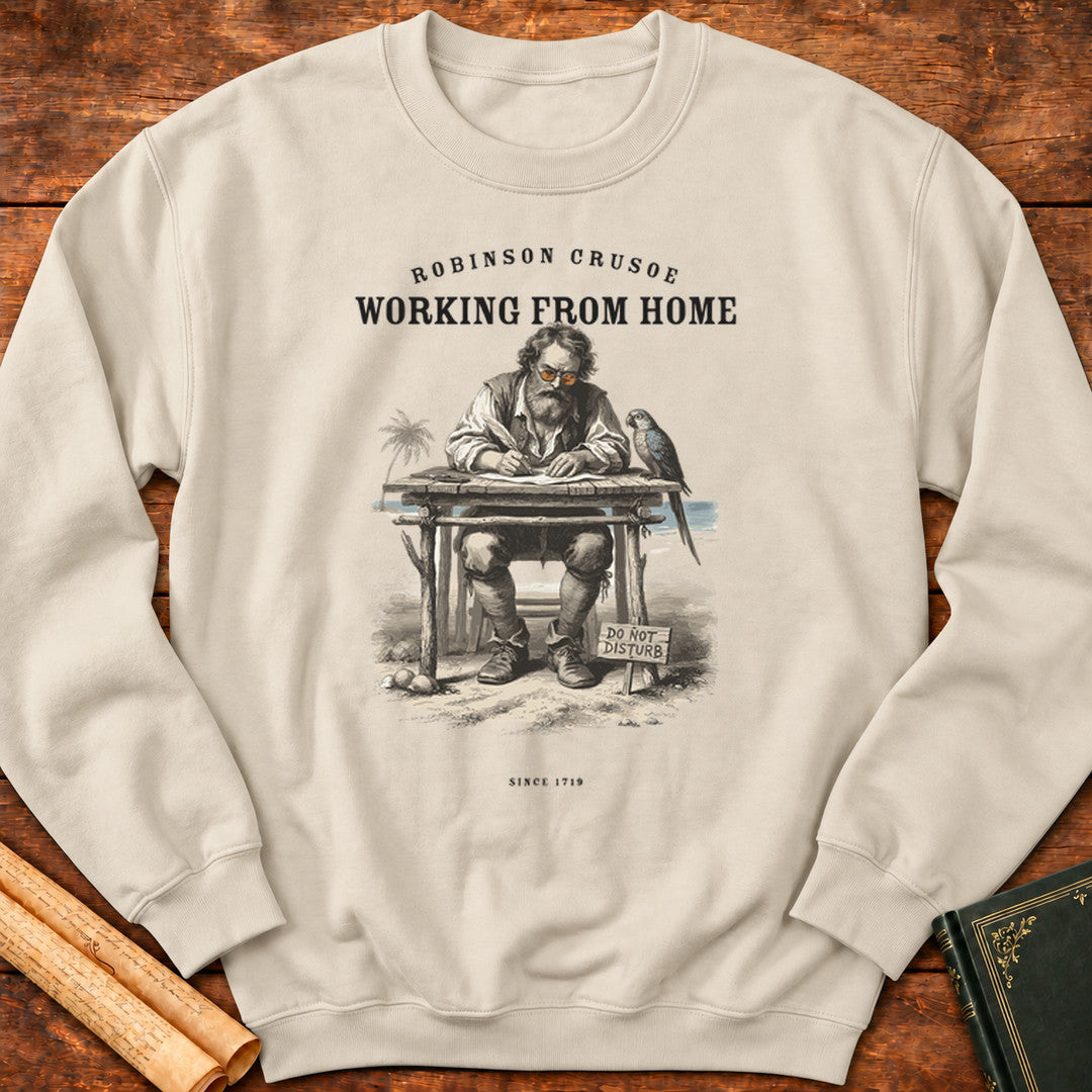 Robinson Crusoe – Working From Home Since 1719 Sweatshirt - Sand