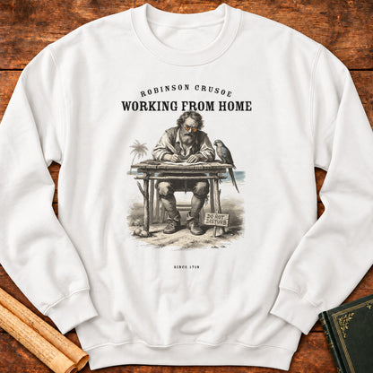 Robinson Crusoe – Working From Home Since 1719 Sweatshirt - White