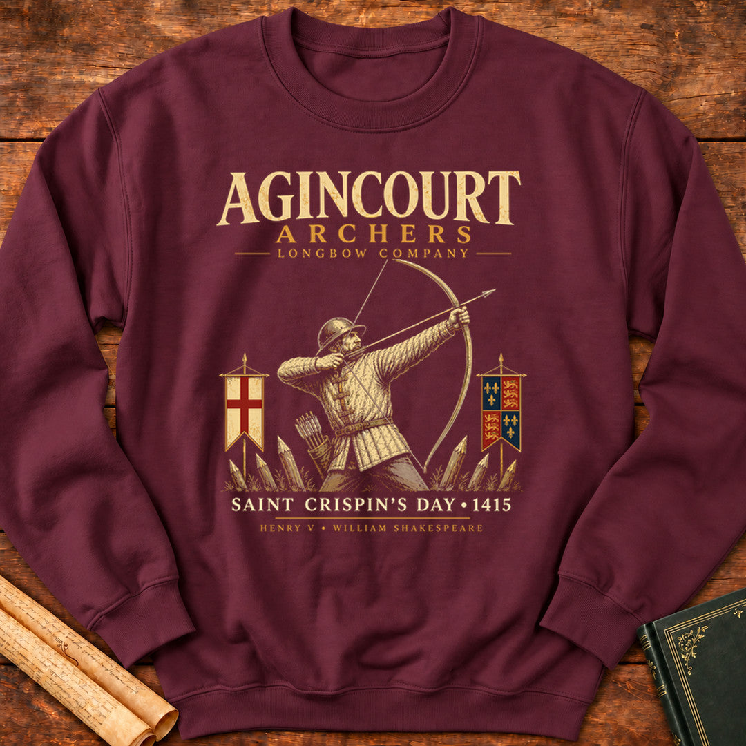 Saint Crispin’s Longbow Company – Agincourt 1415 Henry V Sweatshirt - Maroon