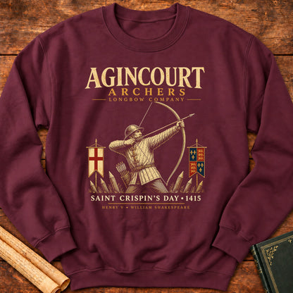 Saint Crispin’s Longbow Company – Agincourt 1415 Henry V Sweatshirt - Maroon