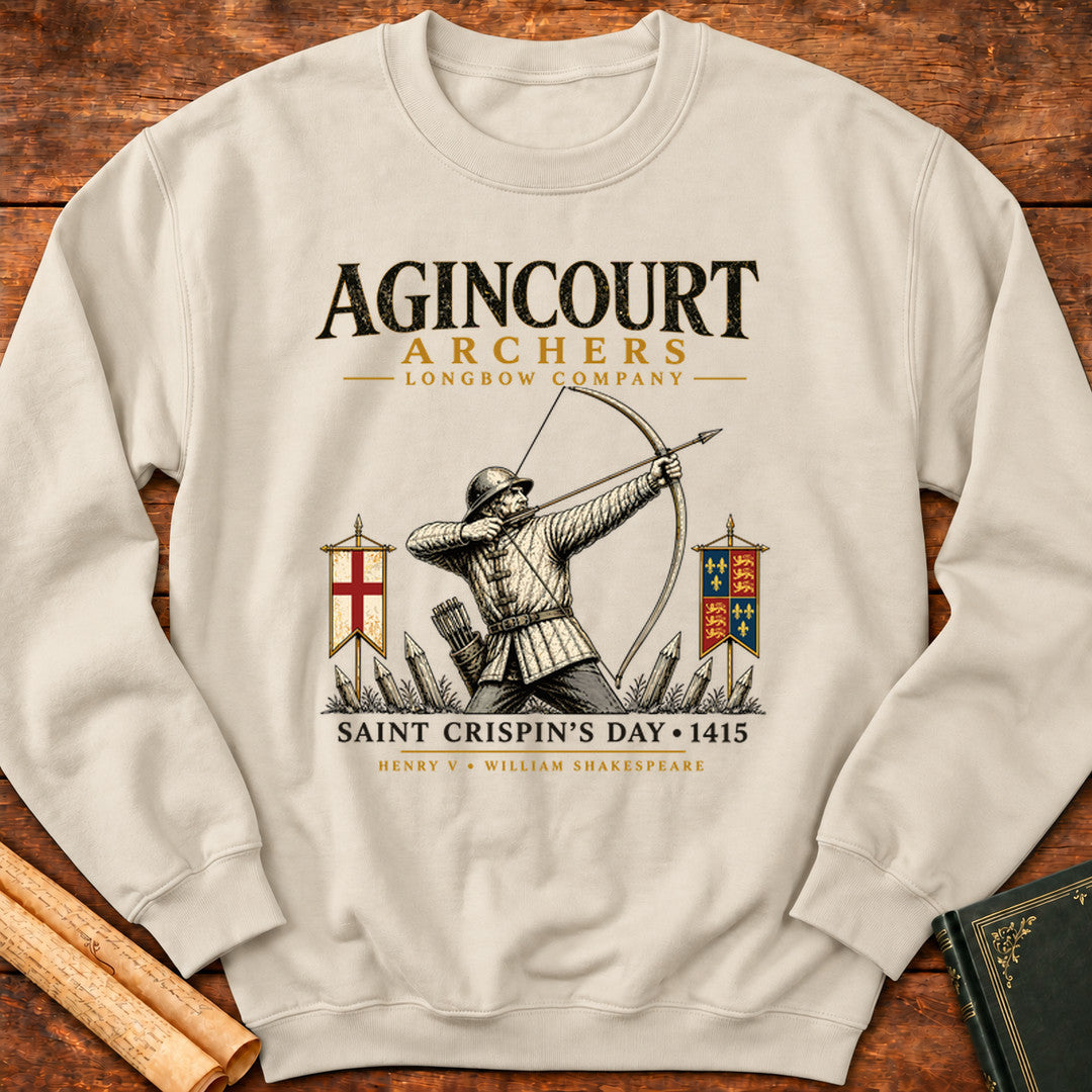 Saint Crispin’s Longbow Company – Agincourt 1415 Henry V Sweatshirt - Sand