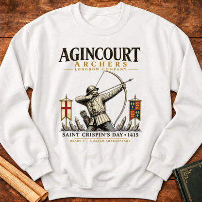 Saint Crispin’s Longbow Company – Agincourt 1415 Henry V Sweatshirt - White