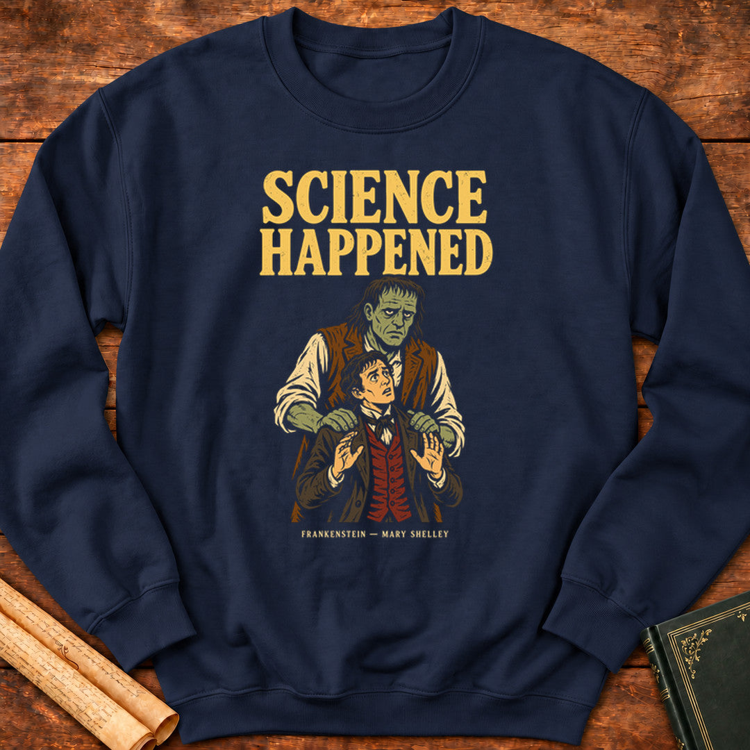 Science Happened — Frankenstein Mary Shelley Sweatshirt - Navy