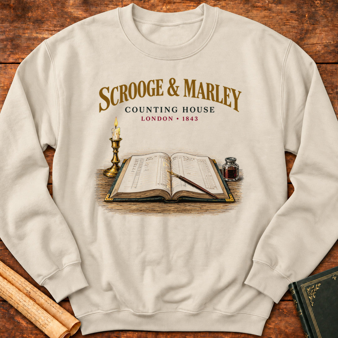 Scrooge & Marley Counting House – A Christmas Carol Sweatshirt - Sand