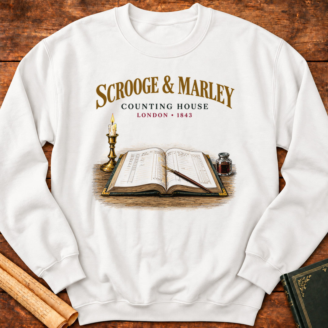Scrooge & Marley Counting House – A Christmas Carol Sweatshirt - White