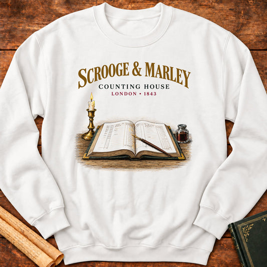 Scrooge & Marley Counting House – A Christmas Carol Sweatshirt - White