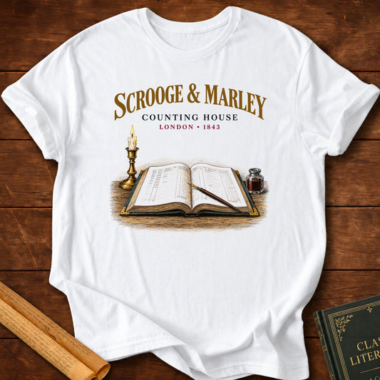 Scrooge & Marley Counting House – A Christmas Carol T-Shirt - White