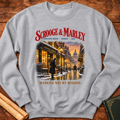 Scrooge & Marley – Mankind Was My Business Sweatshirt - Sport Grey