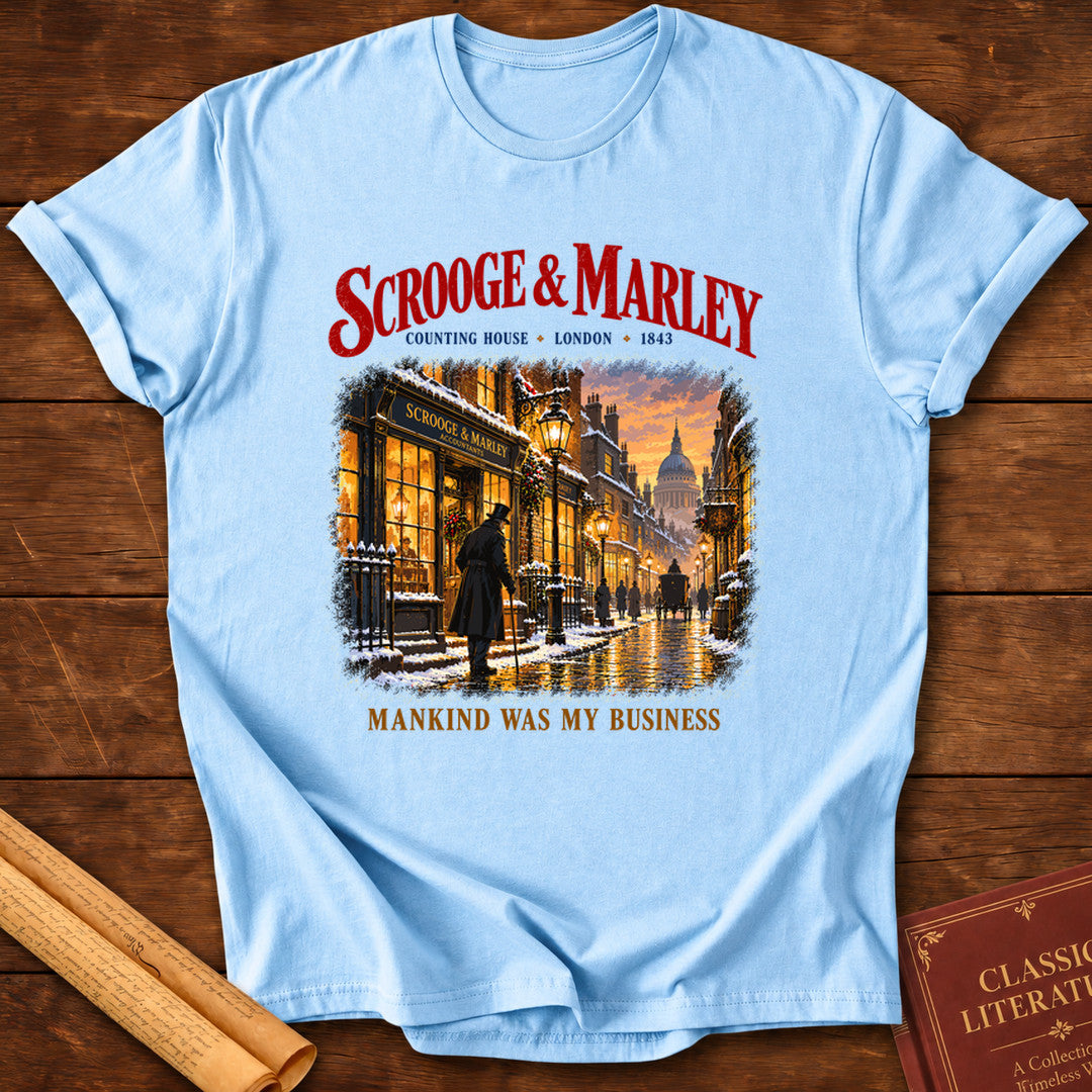 Scrooge & Marley – Mankind Was My Business T-Shirt - Light Blue