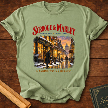 Scrooge & Marley – Mankind Was My Business T-Shirt - Sage