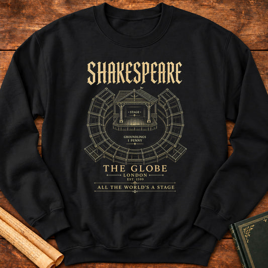 Shakespeare's Globe Theatre Blueprint Sweatshirt – All The World's A Stage - Black