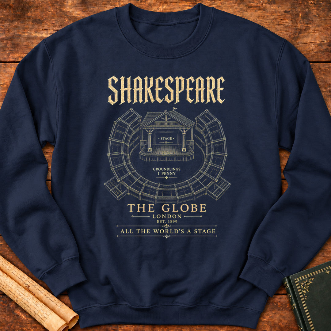 Shakespeare's Globe Theatre Blueprint Sweatshirt – All The World's A Stage - Navy