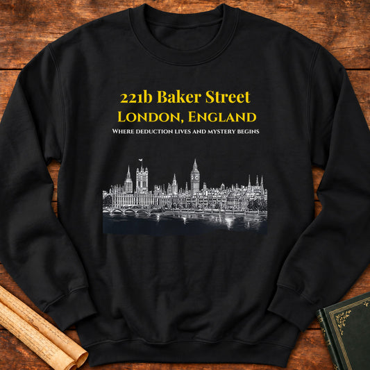 Sherlock Baker Street London Sweatshirt - Black