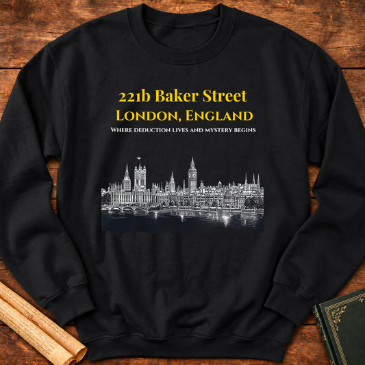 Sherlock Baker Street London Sweatshirt - Black